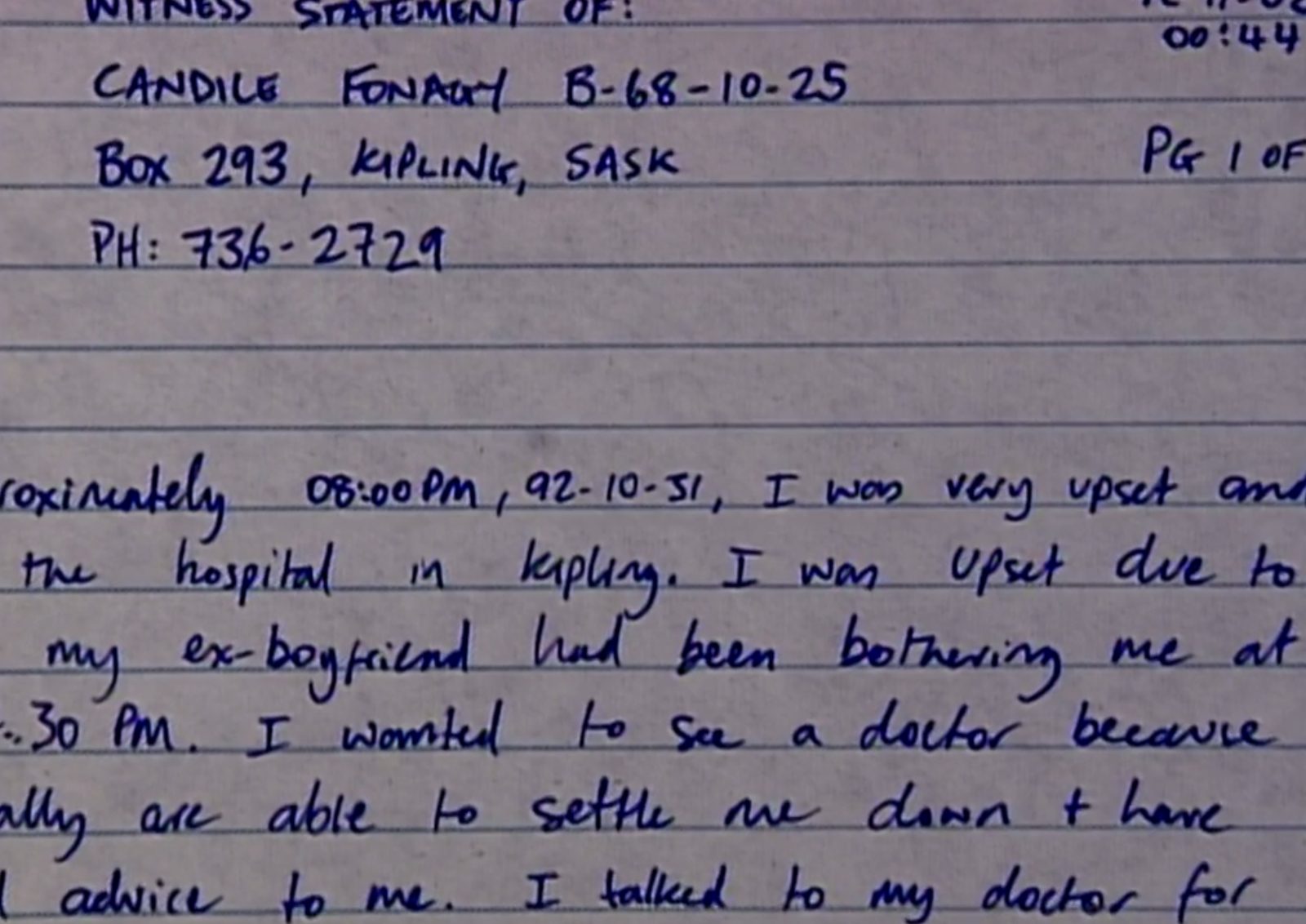 Candice’s complaint